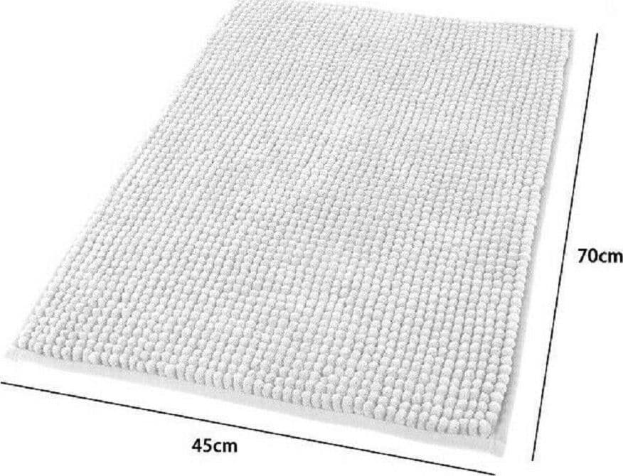 TAPPETO TAPPETINO ANTISCIVOLO PER ARREDO BAGNO 45 X 70 CM COLORE BIANCO 79915 - 3