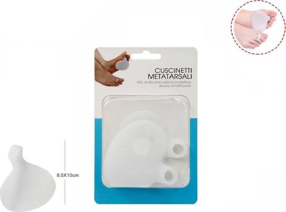 COPPIA CUSCINETTI IN SILICONE PROTEZIONE PLANTARI METATARSALI CURA PIEDI 66779