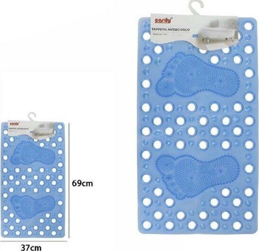 TAPPETO TAPPETINO PVC IMPRONTE PIEDI ANTISCIVOLO VASCA BAGNO DOCCIA 59628 69X37CM - 3