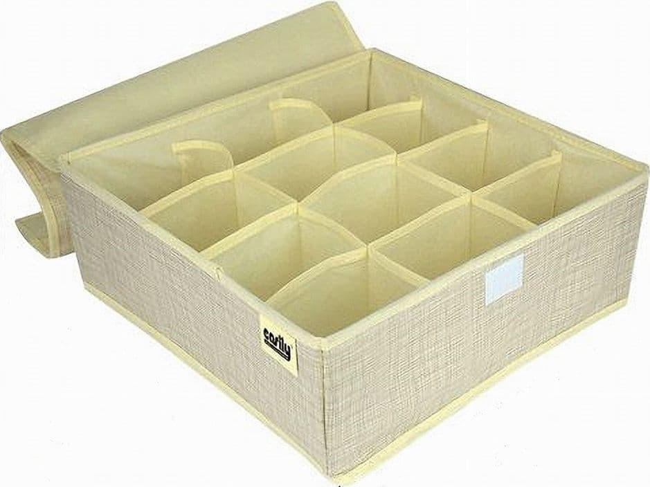 PORTAOGGETTI TESSUTO ORGANIZER CONTENITORE BIANCHERIA 12 POSTI 32X32X12 CM 69718 - 4