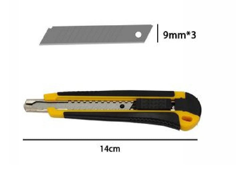 TAGLIERINO CUTTER CON FERMO BLOCCO GUIDA LAME 9MM MANICO GOMMA ANTISCIVOLO 71073 - 2