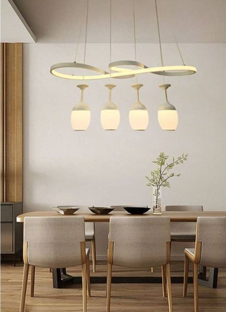LAMPADARIO A LED CURVE BIANCO 4 PUNTI LUCE 68 WATT LUCE 3000K 4000K 6500K LP-24B – Bianco Caldo – TrAdE Shop Traesio –