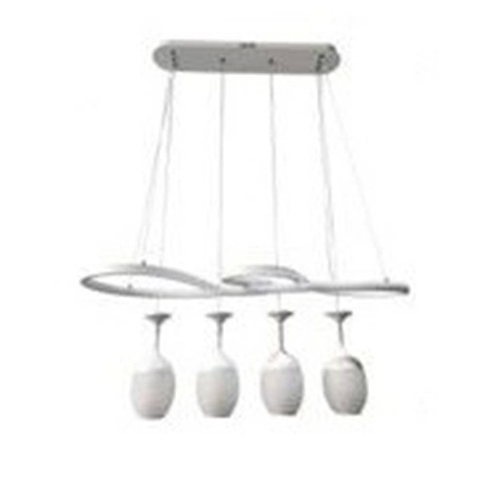 LAMPADARIO A LED CURVE BIANCO 4 PUNTI LUCE 68 WATT LUCE 3000K 4000K 6500K LP-24B - 6