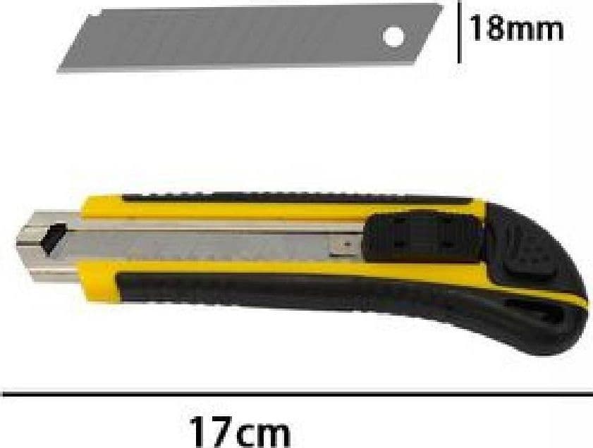 TAGLIERINO CUTTER CON FERMO BLOCCO GUIDA LAMA MANICO IN GOMMA ANTISCIVOLO 71071 - 2