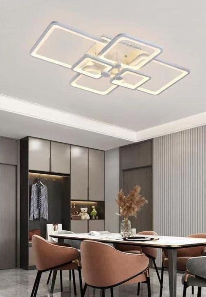 LAMPADARIO PLAFONIERA CON QUADRATI LAMPADA DA SOFFITTO LED DESIGN MODERNO C26-B – Bianco Caldo – TrAdE Shop Traesio –