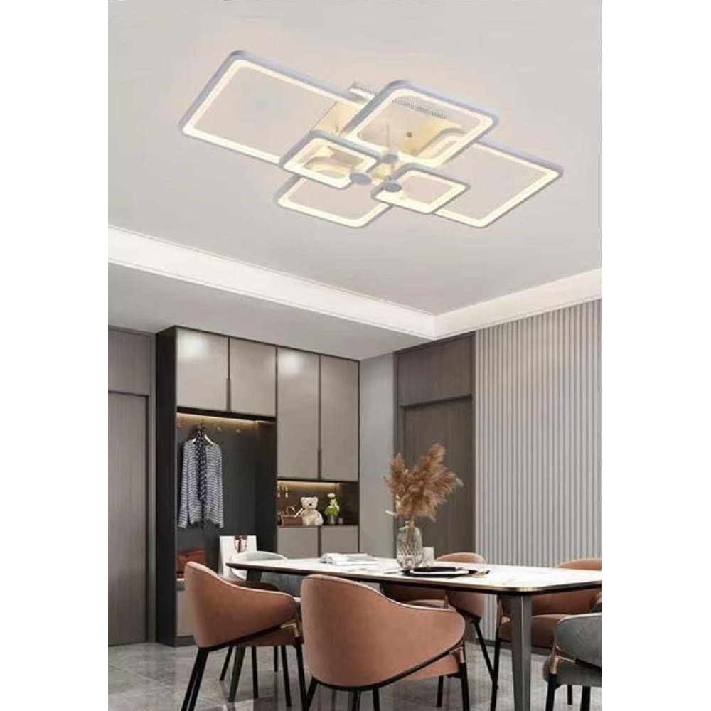 LAMPADARIO PLAFONIERA CON QUADRATI LAMPADA DA SOFFITTO LED DESIGN MODERNO C26-B - 8