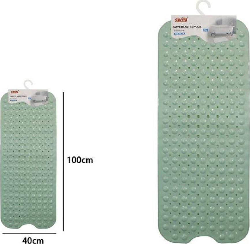 TAPPETINO PER VASCA ANTISCIVOLO 100 X 40 CM TAPPETO DOCCIA IN PVC 79740 VERDE - 2