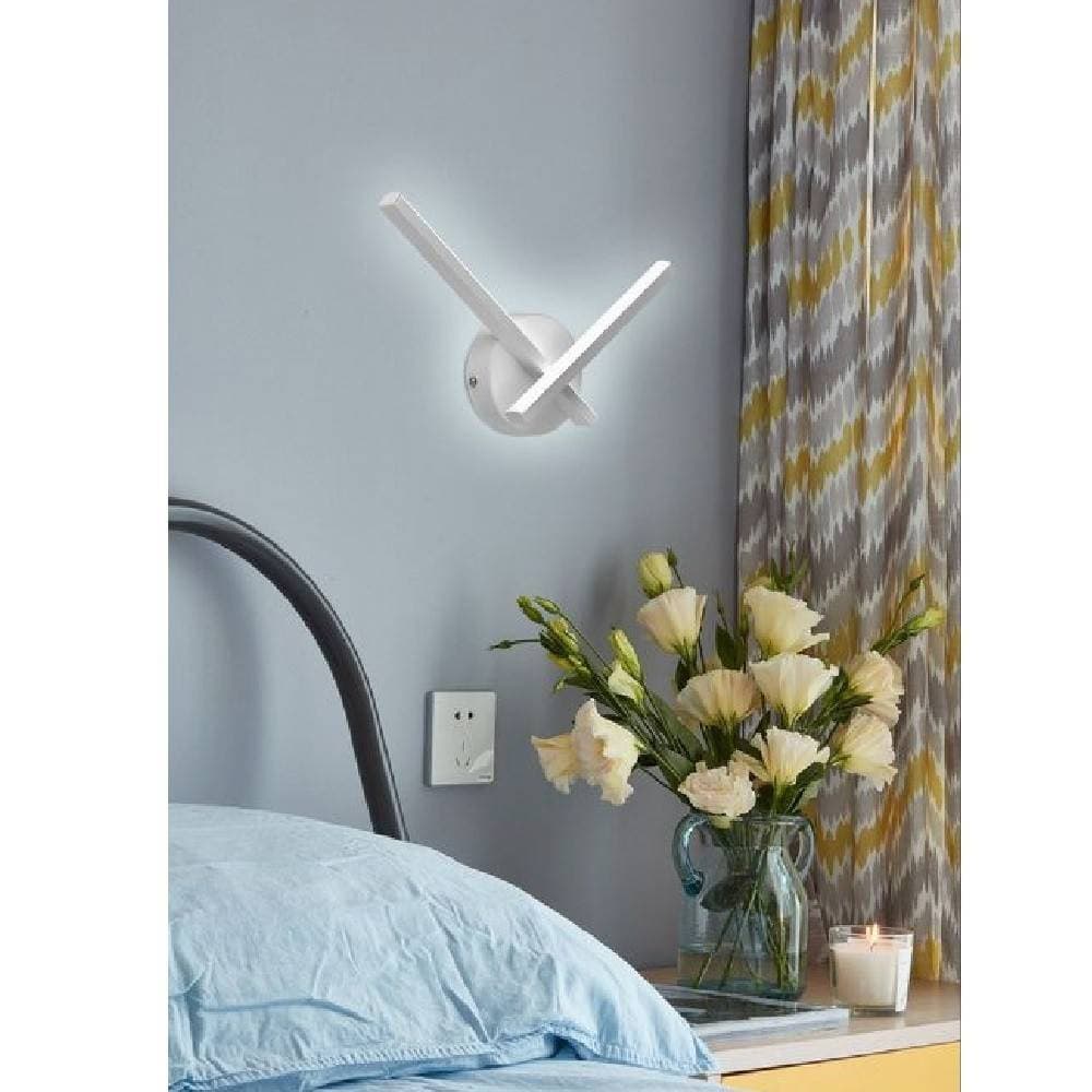 APPLIQUE LED PARETE 6 W 2 BRACCI INCROCIATI MODERNO LUCE 3000K 4000K 6500K E67-B - 8