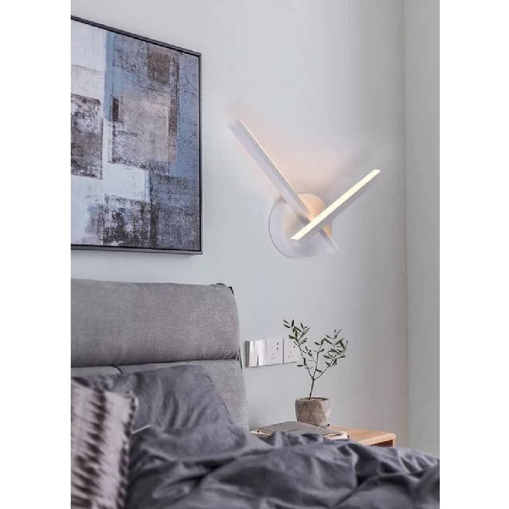 APPLIQUE LED PARETE 6 W 2 BRACCI INCROCIATI MODERNO LUCE 3000K 4000K 6500K E67-B - 7