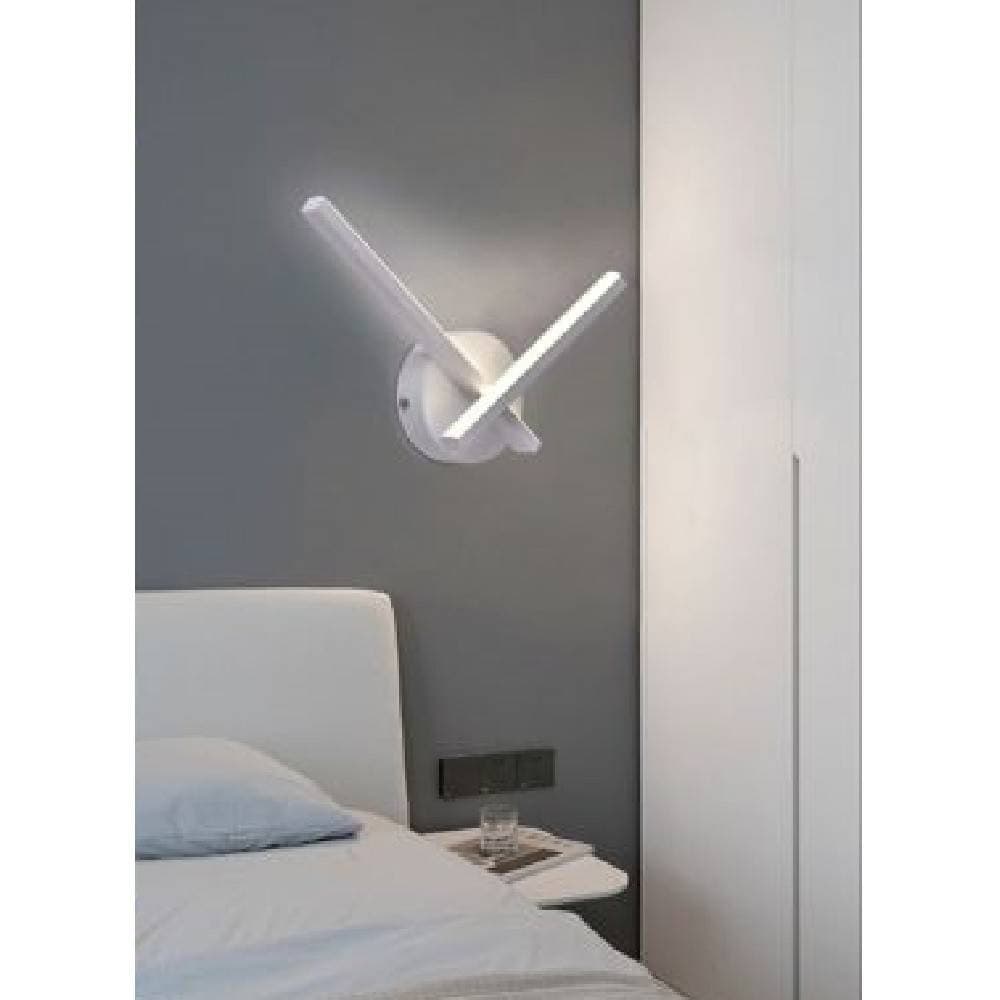 APPLIQUE LED PARETE 6 W 2 BRACCI INCROCIATI MODERNO LUCE 3000K 4000K 6500K E67-B - 9