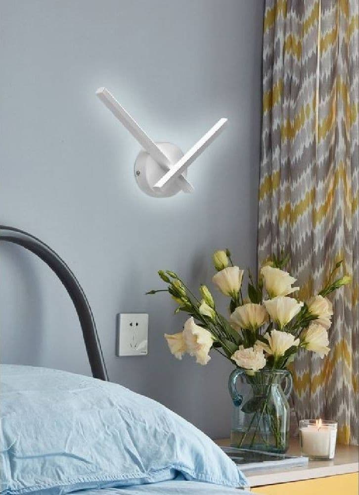 APPLIQUE LED PARETE 6 W 2 BRACCI INCROCIATI MODERNO LUCE 3000K 4000K 6500K E67-B - 3