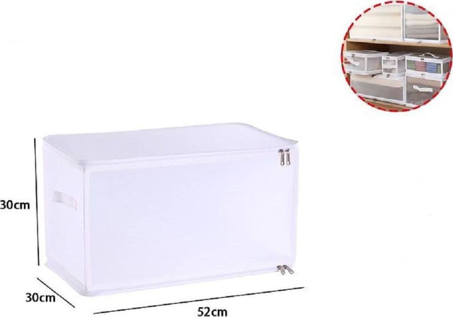 BOX SCATOLA SALVASPAZIO PORTATUTTO CONTENITORE ORGANIZER ARMADI 52X30X30CM 59976 - 2