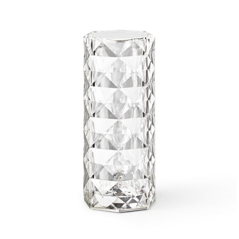 LAMPADA CRISTALLO TOUCH DA TAVOLO A BATTERIE RICARICABILE USB EFFETTO LUCE FIORI - 4