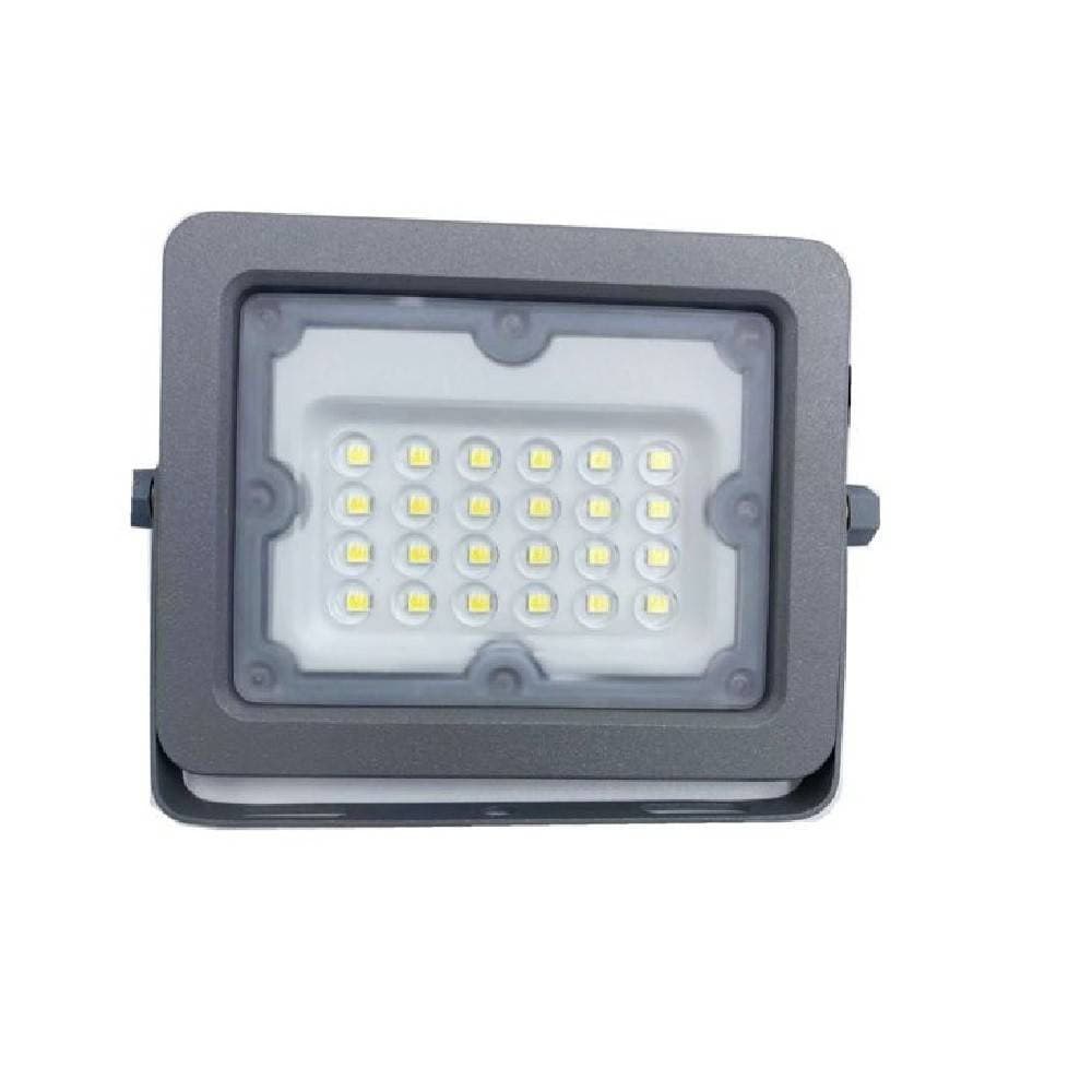 FARETTO LED PROIETTORE SLIM ESTERNO GRIGIO 20W IP65 LUCE 6500K 4000K 3000K FS20W - 6