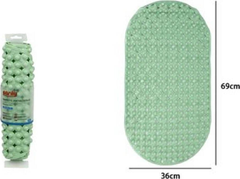 TAPPETO TAPPETINO PVC OVALE ANTISCIVOLO VASCA DA BAGNO DOCCIA 69X36CM 79746 VERDE - 2