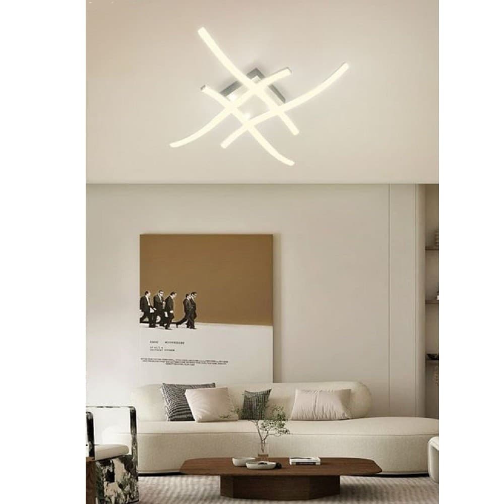 PLAFONIERA MODERNA LED SOFFITTO CON BRACCI A ONDA LUCE FREDDA NATURALE CALDA C05 - 9