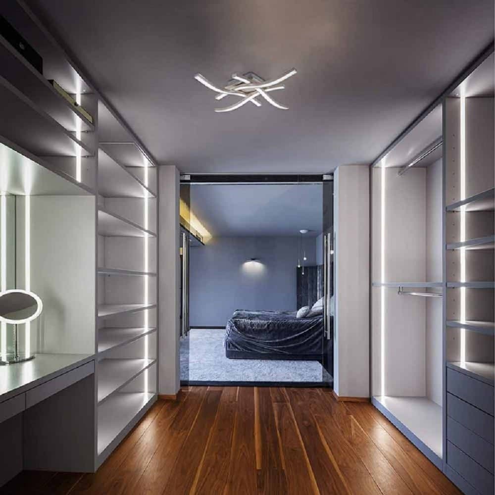 PLAFONIERA MODERNA LED SOFFITTO CON BRACCI A ONDA LUCE FREDDA NATURALE CALDA C05 - 8