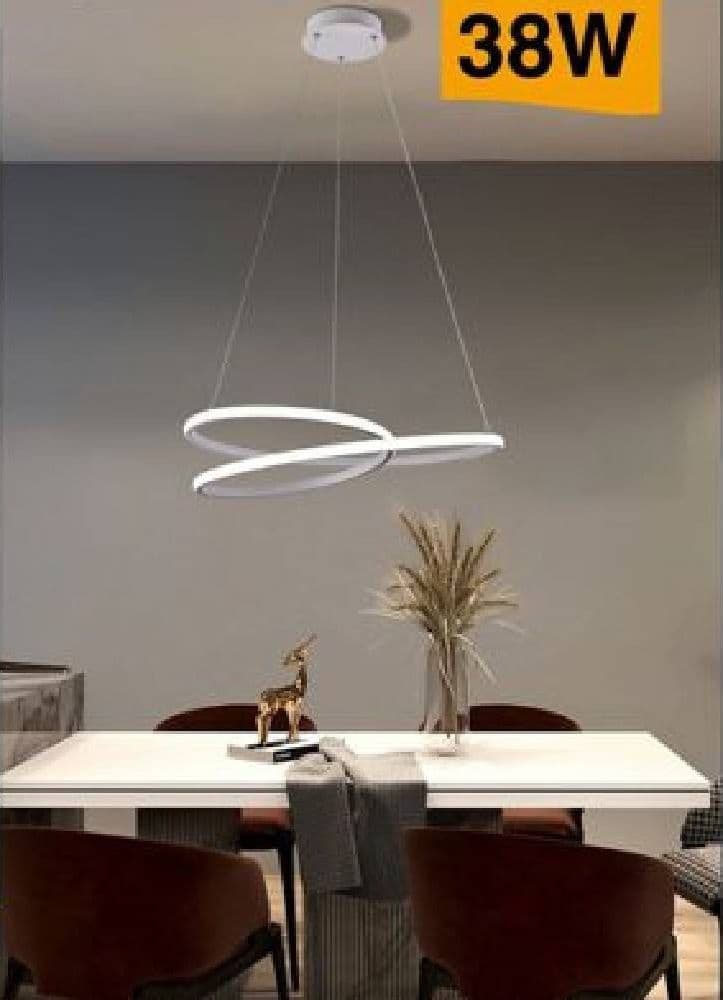 LAMPADARIO MODERNO A SOSPENSIONE LED STRISCIA CONTINUA 38W LUCE 6500K 4000K B62-B - 3