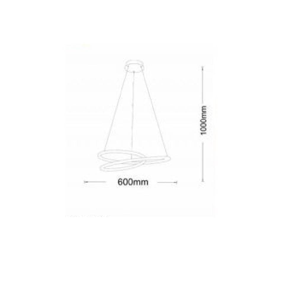 LAMPADARIO MODERNO A SOSPENSIONE LED STRISCIA CONTINUA 38W LUCE 6500K 4000K B62-B - 4