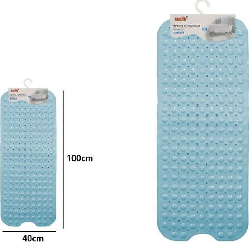 TAPPETINO PER VASCA ANTISCIVOLO 100 X 40 CM TAPPETO DOCCIA IN PVC 79742 AZZURRO - 2