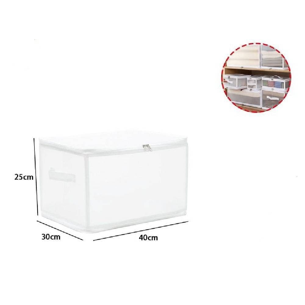 BOX SCATOLA SALVASPAZIO PORTATUTTO CONTENITORE ORGANIZER ARMADI 40X30X25CM 59974 - 2