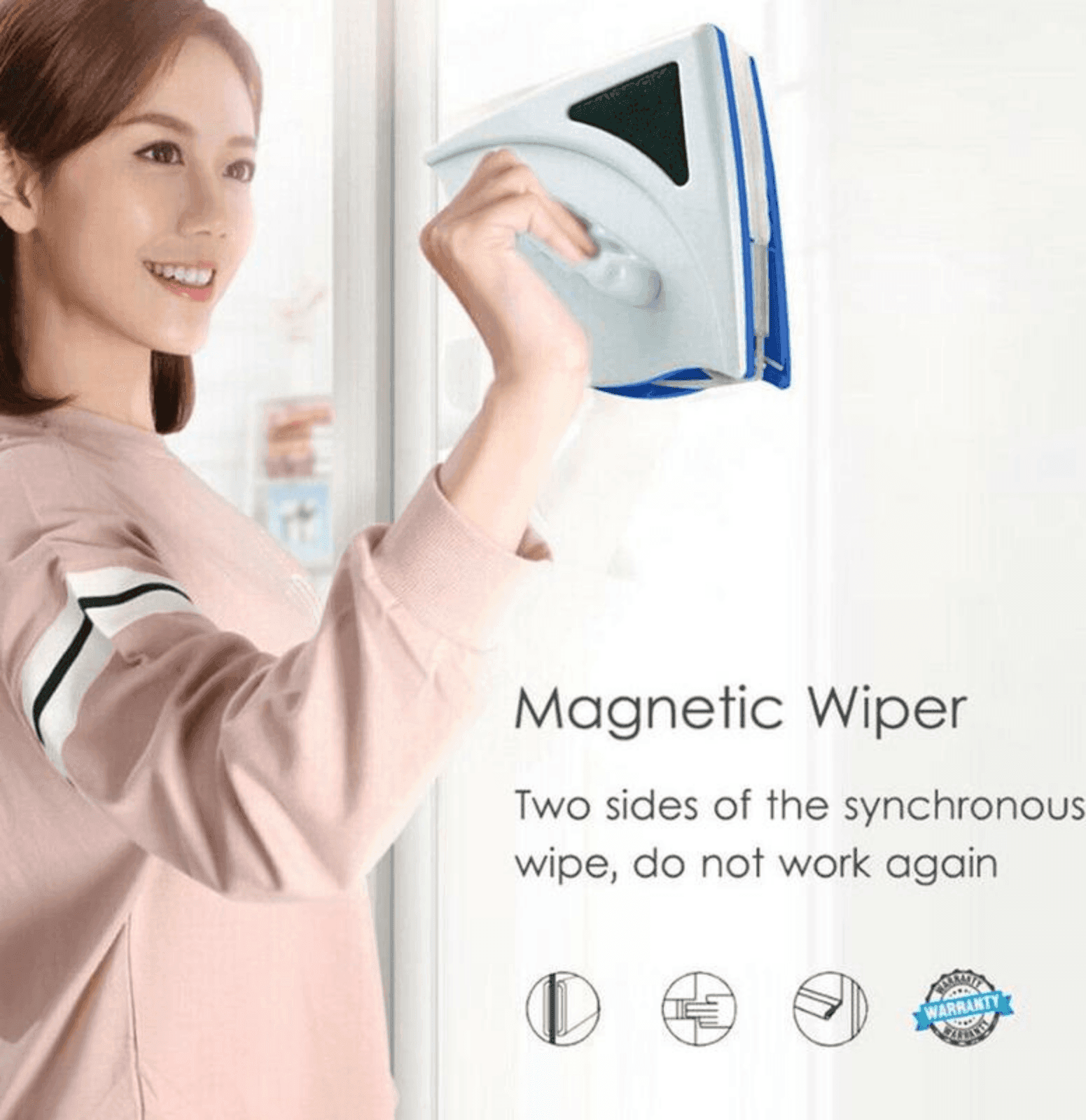 LAVAVETRI MAGNETICO PULISCI VETRO CON CALAMITA PULIZIA VETRI MAGNETICO ANGOLARE - 3