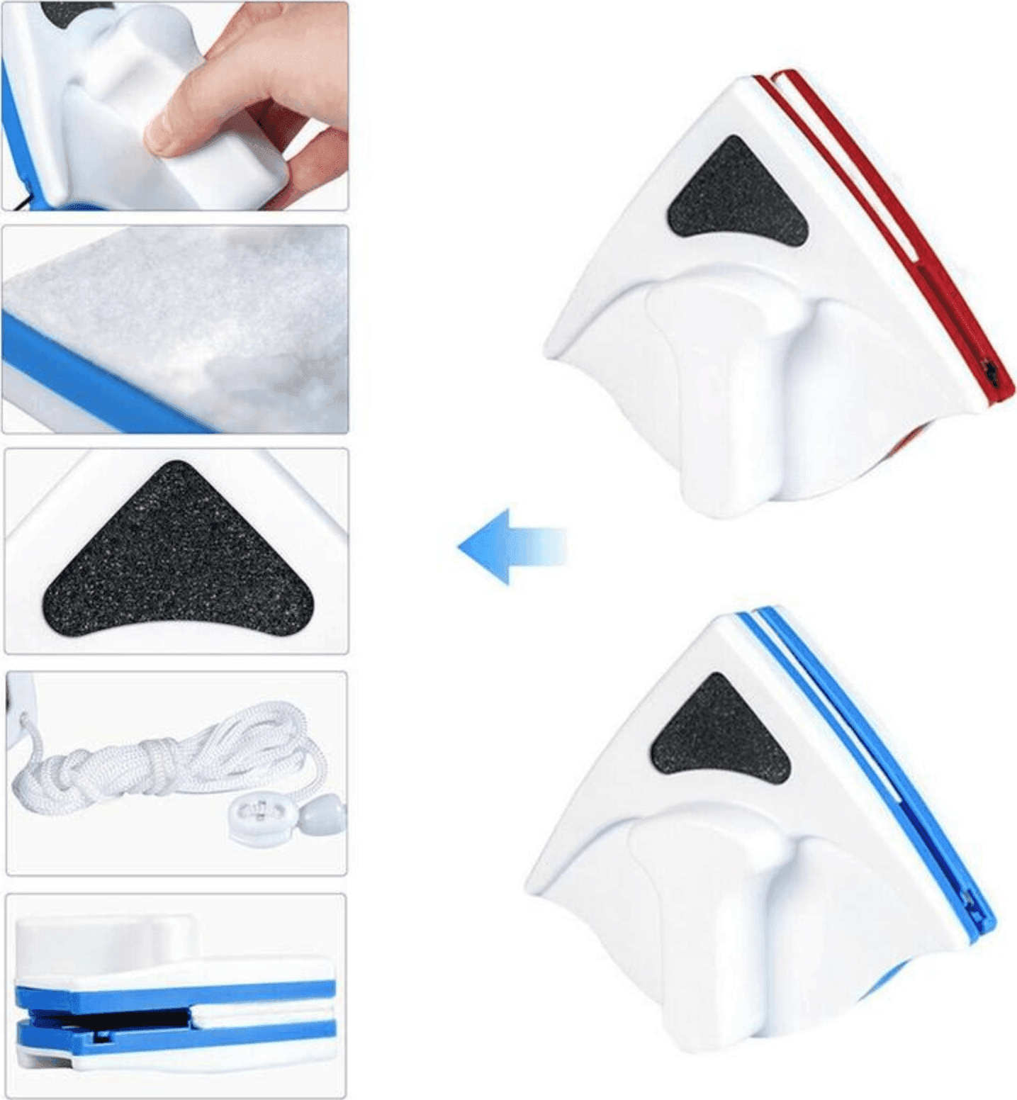 LAVAVETRI MAGNETICO PULISCI VETRO CON CALAMITA PULIZIA VETRI MAGNETICO ANGOLARE - 5