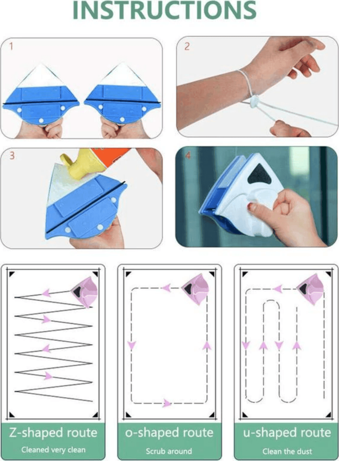 LAVAVETRI MAGNETICO PULISCI VETRO CON CALAMITA PULIZIA VETRI MAGNETICO ANGOLARE - 6