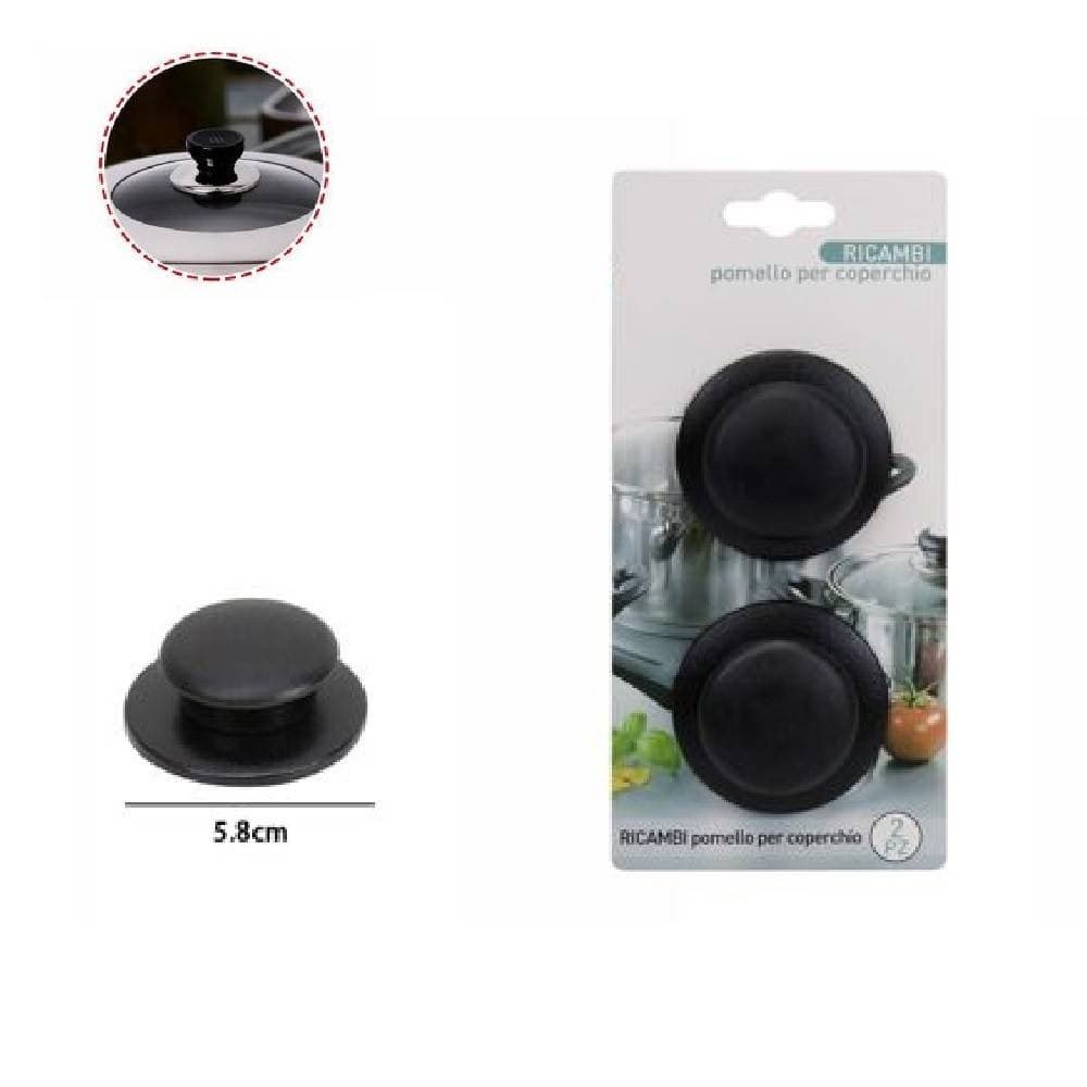 SET 2 PEZZI POMELLI PER COPERCHI RICAMBI UNIVERSALI PENTOLE PADELLE MANICI 66373