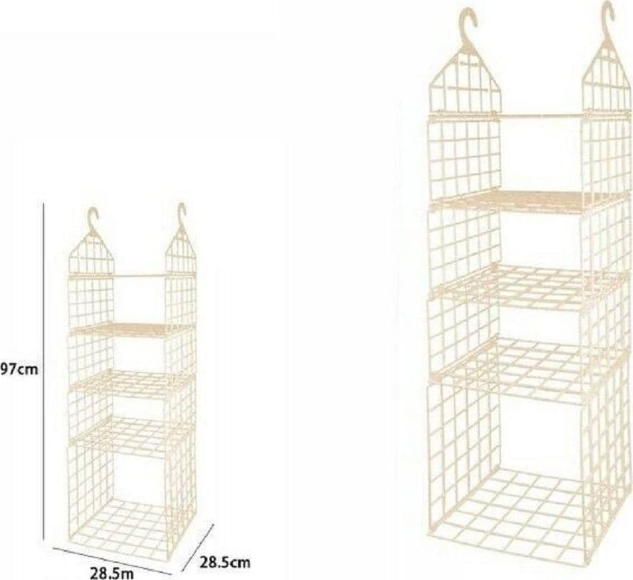 ORGANIZER PER ARMADI 5 RIPIANI CON GANCI GRUCCE SALVASPAZIO 97 X 29 X 29CM 70947 - 2