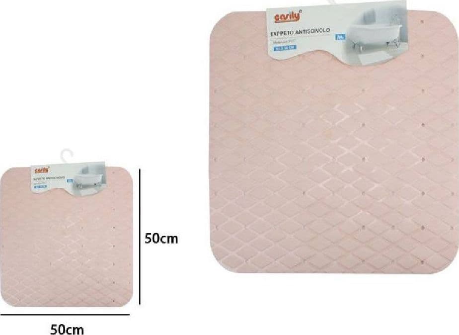 TAPPETO TAPPETINO IN PVC ANTISCIVOLO PER VASCA BAGNO DOCCIA 50 X 50CM 79727 ROSA - 2