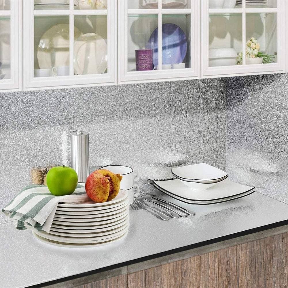 ROTOLO ADESIVO ALLUMINIO 61CMX3MT PER CASSETTI MOBILI ARMADI PARATI CUCINA 70502 - 6