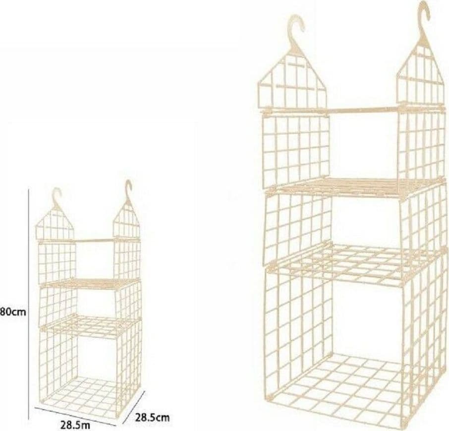 ORGANIZER PER ARMADI 4 RIPIANI CON GANCI GRUCCE SALVASPAZIO 80 X 29 X 29CM 70945 - 2
