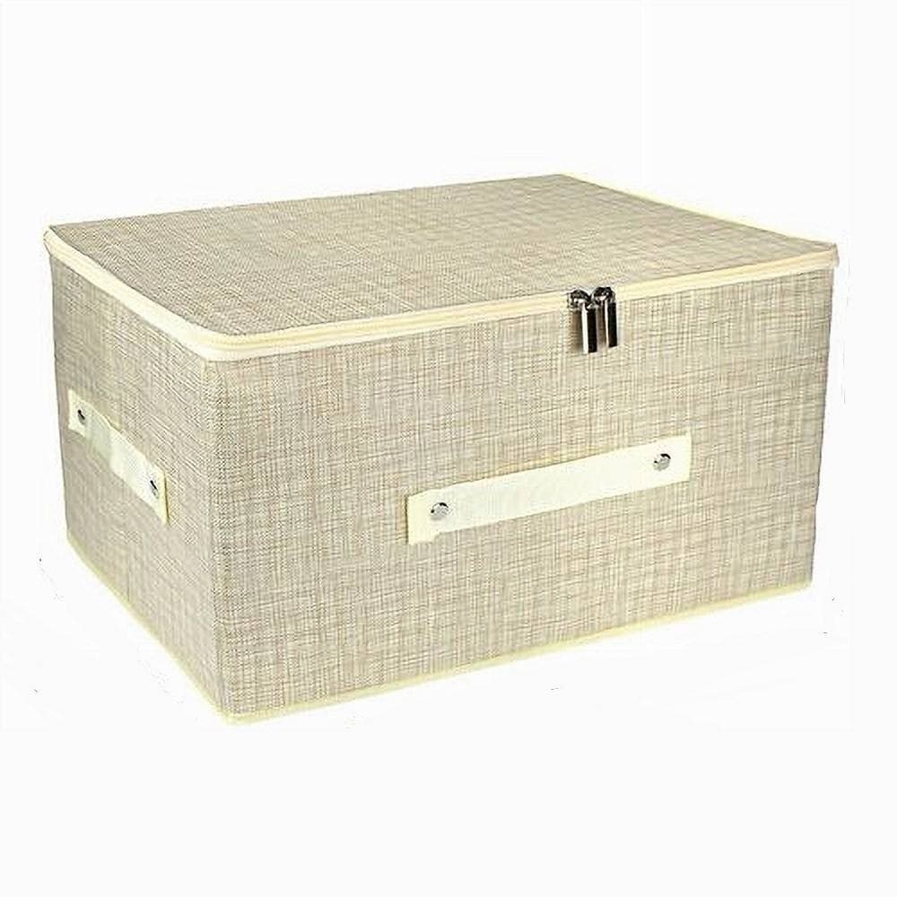 BOX SCATOLA SALVASPAZIO PORTATUTTO CONTENITORE ORGANIZER CERNIERA 79416 45X35X20CM - 4