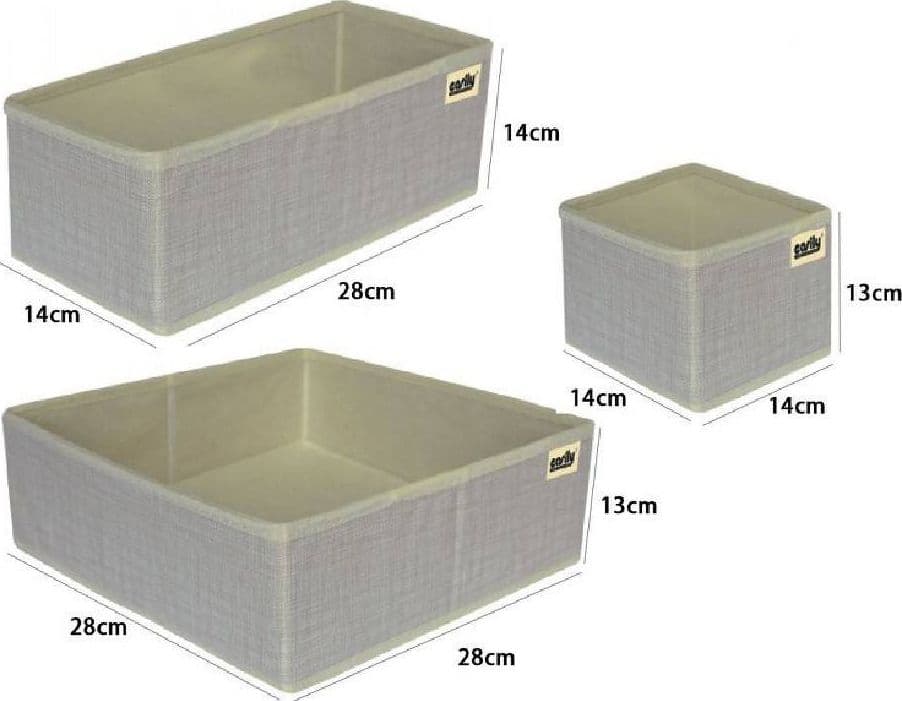 SET 3 PEZZI CONTENITORE SCATOLA ORGANIZER SALVASPAZIO PER CASSETTI ARMADI 59456 - 4