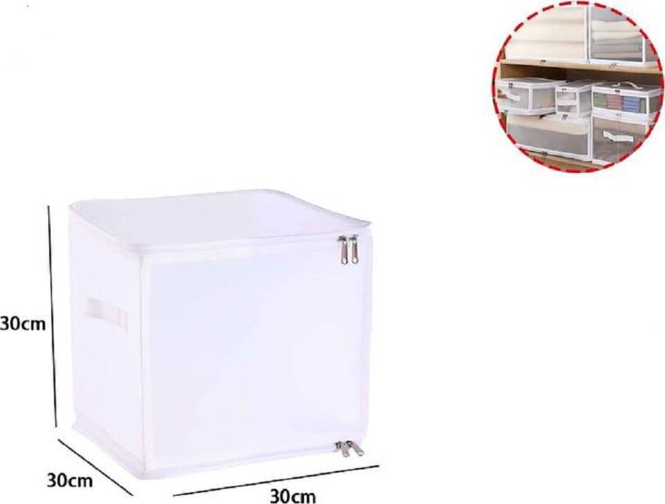 BOX SCATOLA SALVASPAZIO PORTATUTTO CONTENITORE ORGANIZER ARMADI 30X30X30CM 59973 - 2