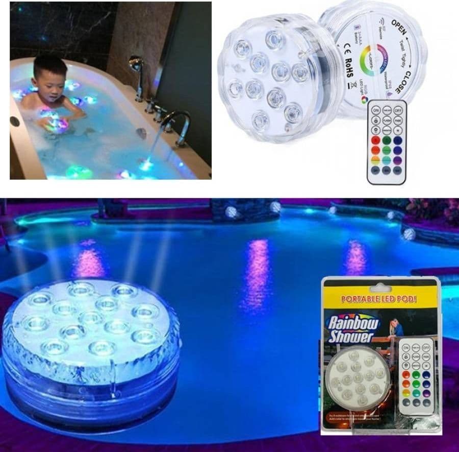 FARETTO LED AD IMMERSIONE PER PISCINE 13LED RGB MULTICOLORE CON TELECOMANDO IP68 - 3