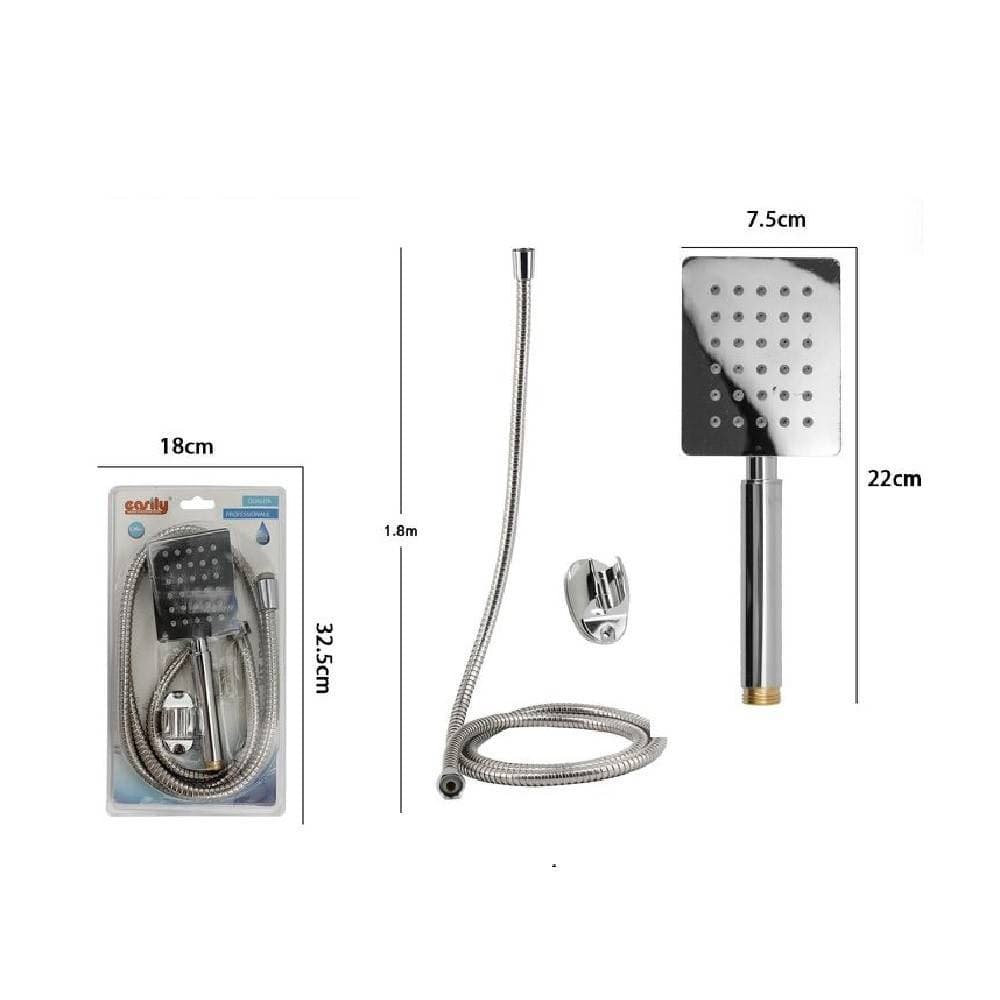 KIT DOCCETTA DOCCINO SOFFIONE BAGNO DOCCIA RETTANGOLARE LACCIO 1,8MT 69336 STAFFA - 2