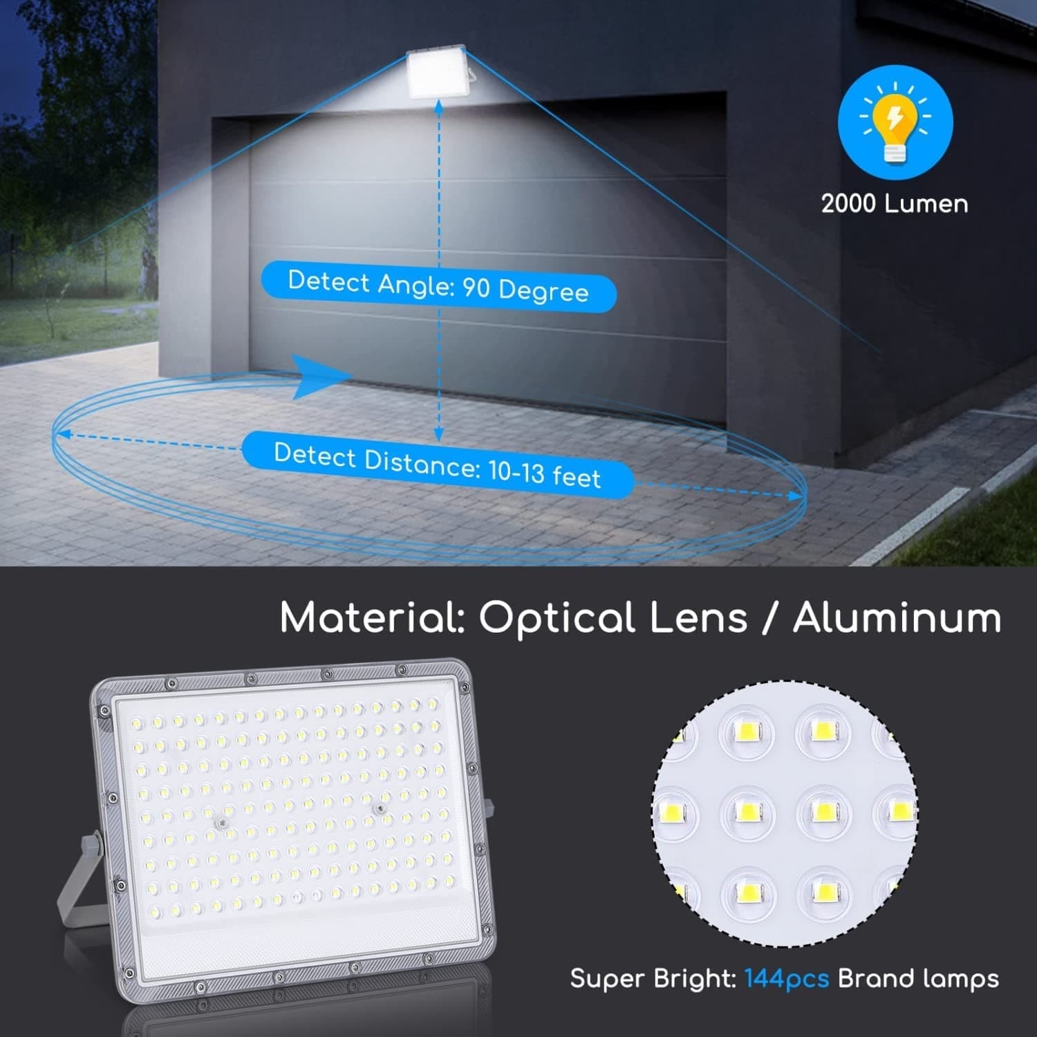 FARETTO FARO LED SOLARE 200 W TELECOMANDO IP65 LUCE BIANCO FREDDA 6500K FSO-200 - 3