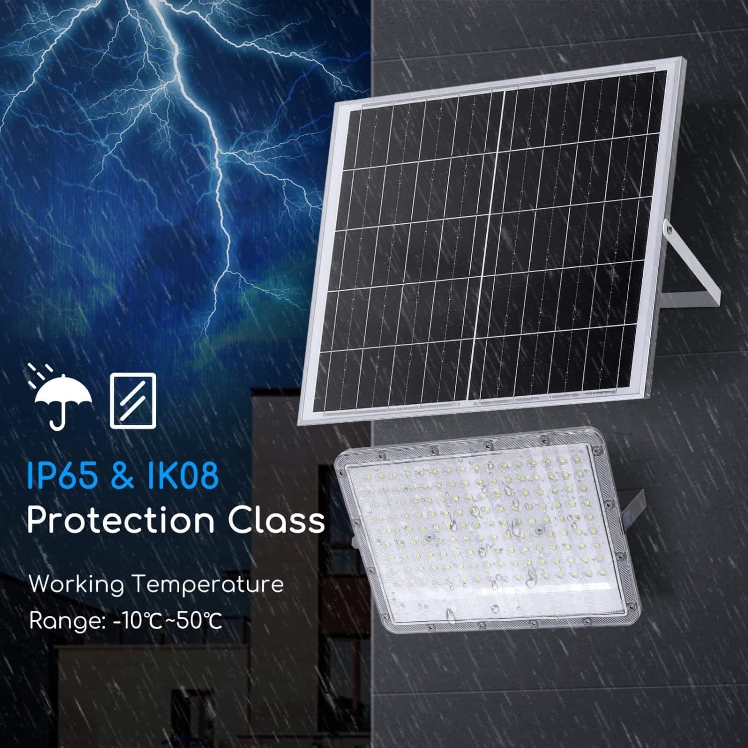 FARETTO FARO LED SOLARE 200 W TELECOMANDO IP65 LUCE BIANCO FREDDA 6500K FSO-200 - 4