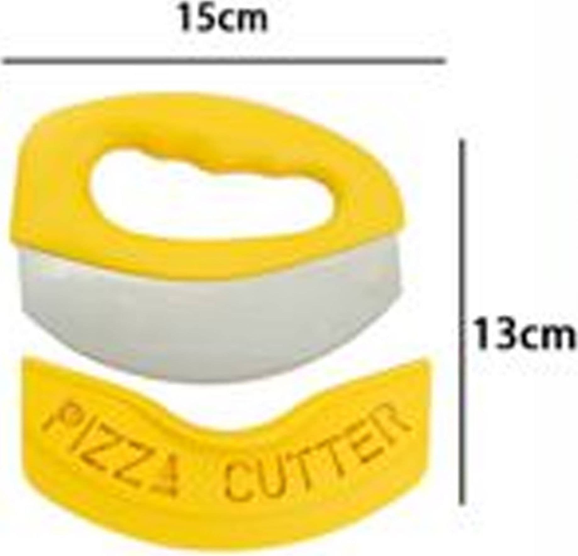 COLTELLO CON MANICO TAGLIAPIZZA LAMA IN ACCIAIO MEZZA LUNA TAGLIA PIZZA 13CM - 2