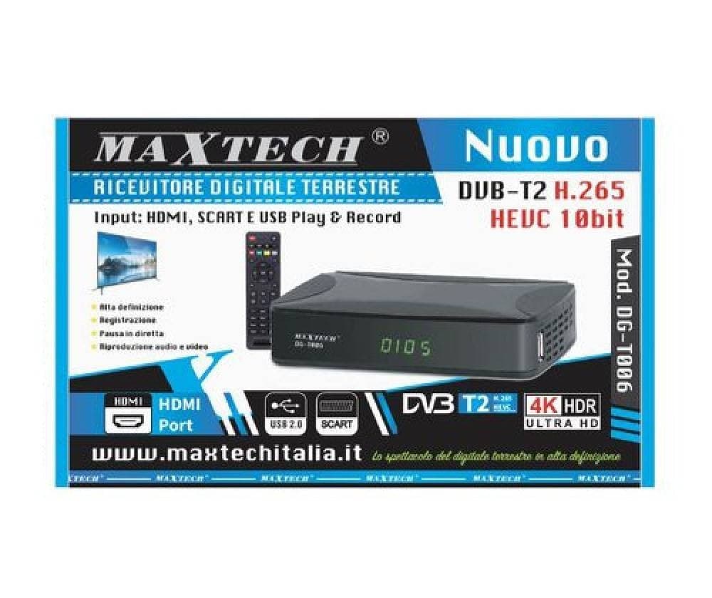 RICEVITORE DECODER DIGITALE TERRESTRE DVB-T2 H.265 10BIT LAN TELECOMANDO DG-T006 - 4