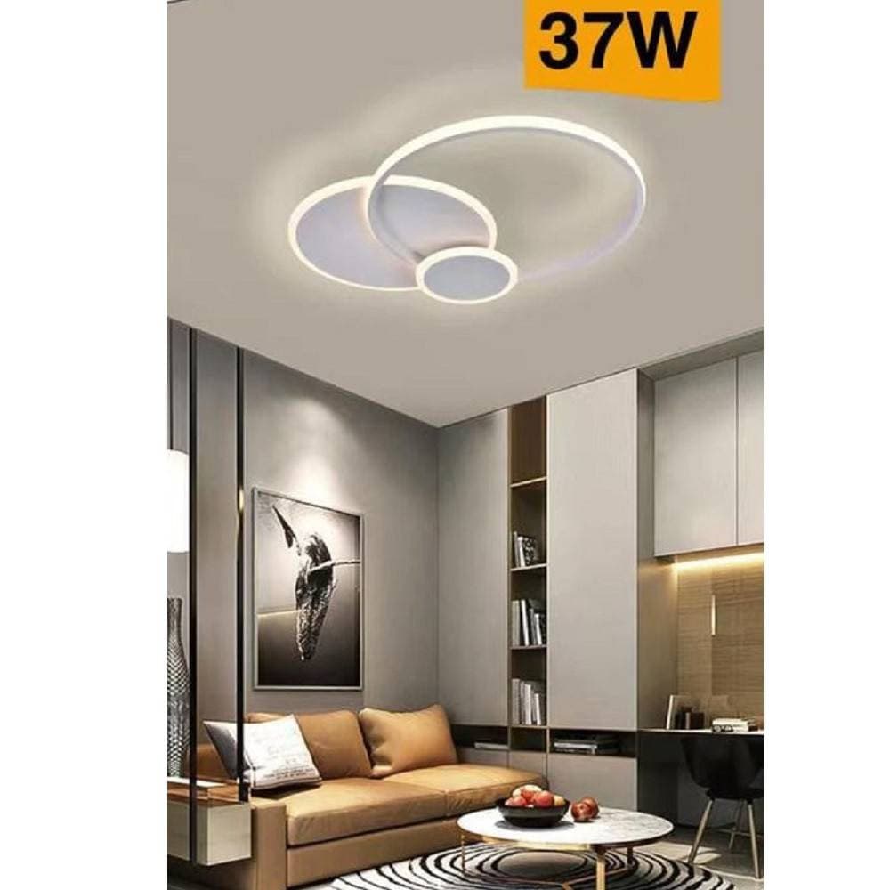 PLAFONIERA LED DESIGN MODERNO 3 CERCHI 37 WATT LUCE FREDDA NATURALE CALDA C32 - 8