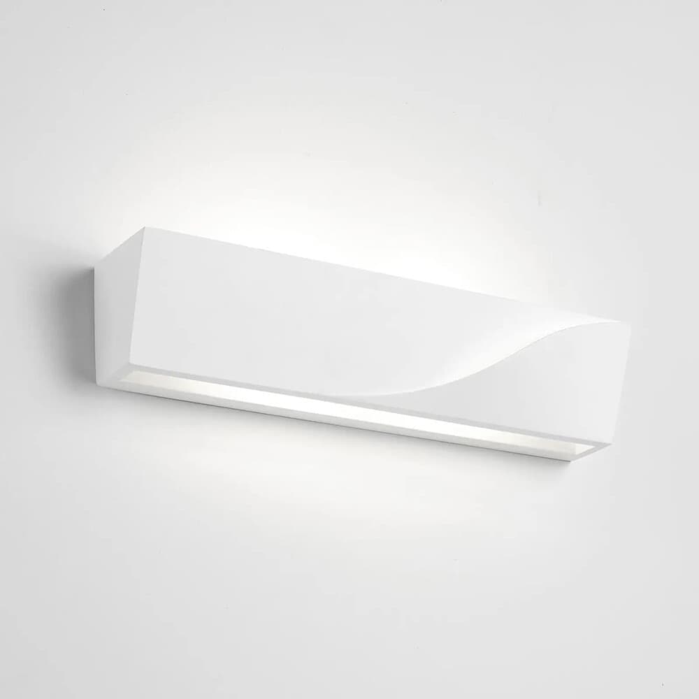APPLIQUE IN GESSO RETTANGOLARE INTAGLIO DOPPIA LUCE LED ATTACCO G9 PARETE GS-E78 - 5