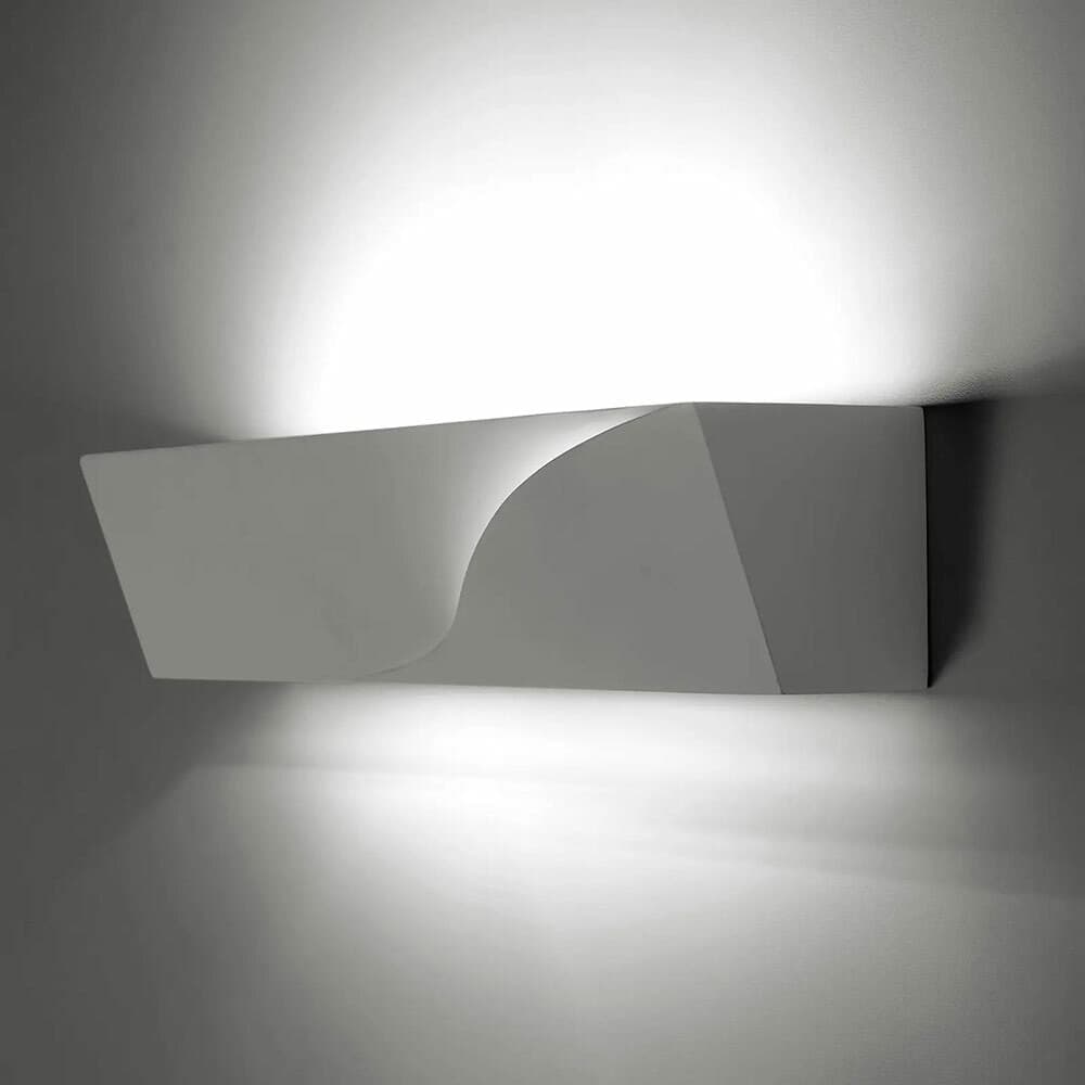 APPLIQUE IN GESSO RETTANGOLARE INTAGLIO DOPPIA LUCE LED ATTACCO G9 PARETE GS-E78 - 7