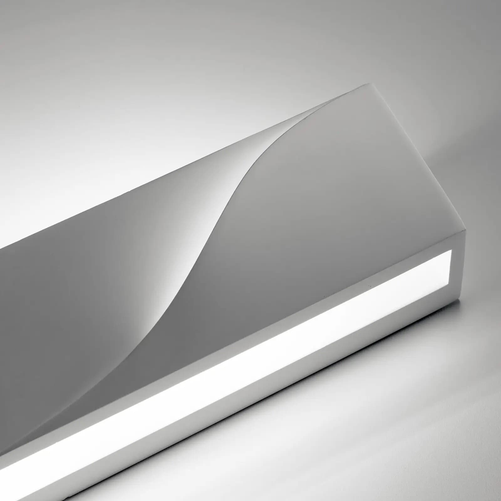 APPLIQUE IN GESSO RETTANGOLARE INTAGLIO DOPPIA LUCE LED ATTACCO G9 PARETE GS-E78 - 8