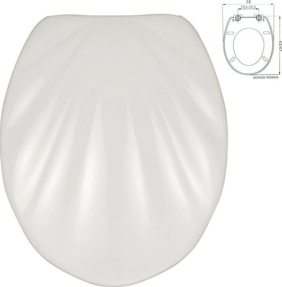 SEDILE COPRIWATER UNIVERSALE CONCHIGLIA COPRI WC WATER IN LEGNO MDF 19" 52998 - 2
