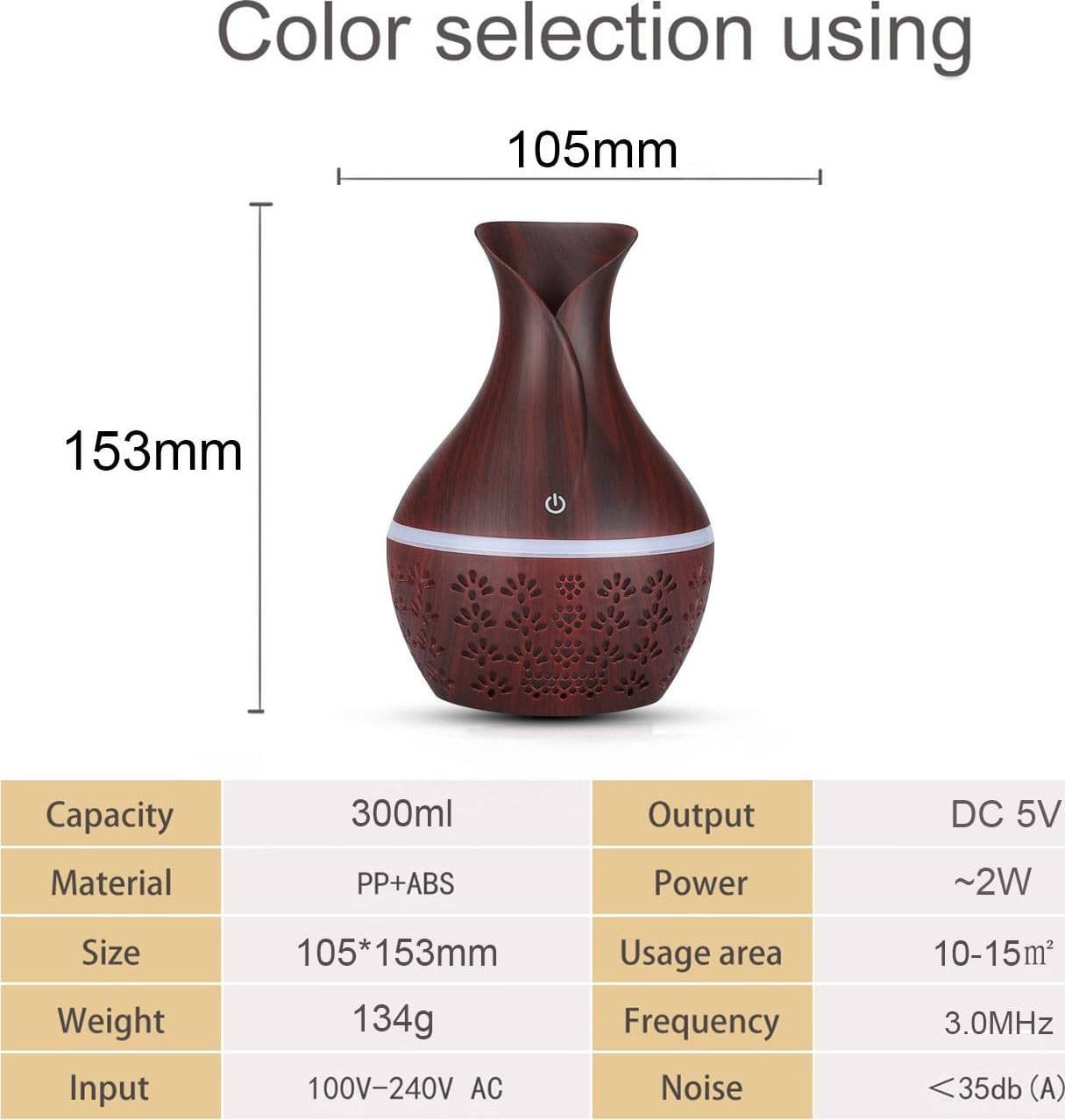 UMIDIFICATORE ULTRASUONI DIFFUSORE DI AROMI OLI ESSENZIALI PER AROMATERAPIA ASCU - 5