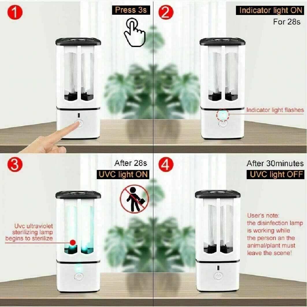 LAMPADA STERILIZZATRICE GERMICIDA CON RAGGI UV C UVC SANIFICATORE PORTATILE USB - 13