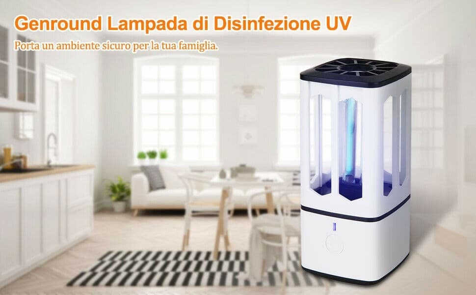 LAMPADA STERILIZZATRICE GERMICIDA CON RAGGI UV C UVC SANIFICATORE PORTATILE USB - 8